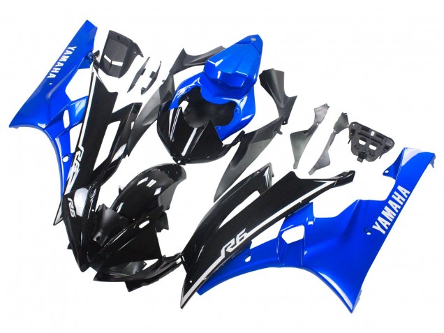 2006-2007 Blue Glossy Black Yamaha YZF 600 R6 Motorcycle Fairings