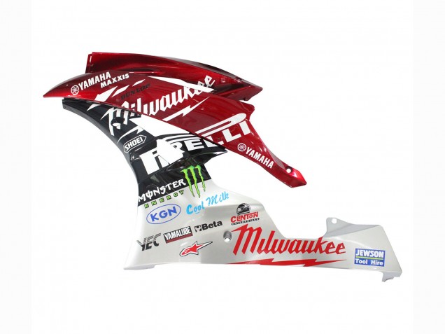 2006-2007 White Red Black Green Monster Milwaukee Yamaha YZF 600 R6 Motorcycle Fairings