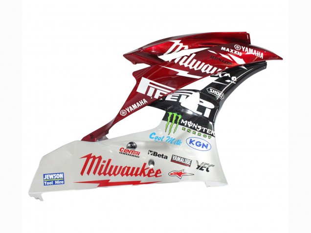 2006-2007 White Red Black Green Monster Milwaukee Yamaha YZF 600 R6 Motorcycle Fairings