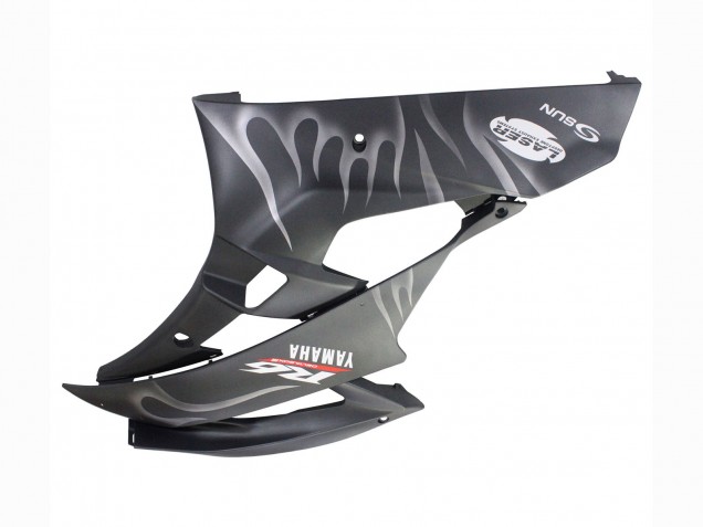 2006-2007 Matte Black Silver Flame Yamaha YZF 600 R6 Motorcycle Fairings