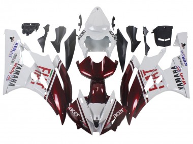 2006-2007 White Maroon Red Fiat Acer Yamalube Yamaha YZF 600 R6 Motorcycle Fairings