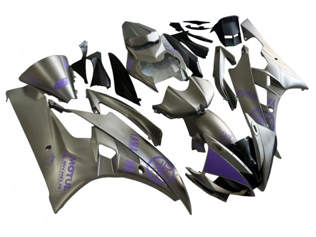 2006-2007 Grey Purple Motul Yamaha YZF 600 R6 Motorcycle Fairings