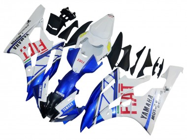 2006-2007 White Blue Red Fiat Motul Michelin Yamaha YZF 600 R6 Motorcycle Fairings