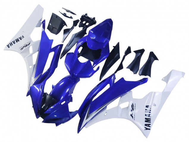 2006-2007 White Blue Black Yamaha YZF 600 R6 Motorcycle Fairings