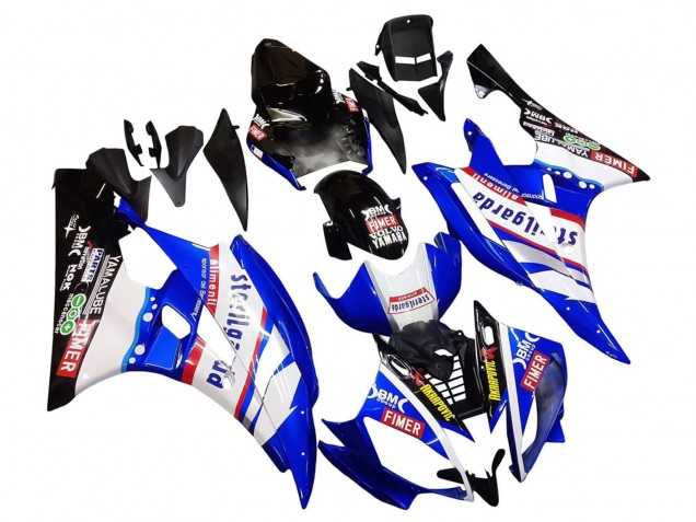 2006-2007 White Blue Black Fimer Volvo Yamalube Sterilgarda Yamaha YZF 600 R6 Motorcycle Fairings