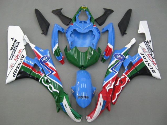 2006-2007 Blue Green White Red Dunlop Michelin Motul Yamaha YZF 600 R6 Motorcycle Fairings