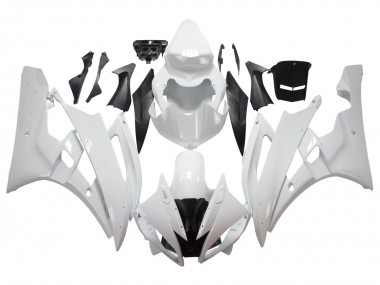 2006-2007 White Yamaha YZF 600 R6 Motorcycle Fairings