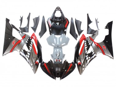 2008-2016 Silver Black Red Shark 4 Yamaha YZF 600 R6 Motorcycle Fairings