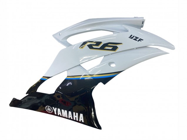 2008-2016 White Blue Glossy Black Yamaha YZF 600 R6 Motorcycle Fairing