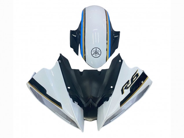 2008-2016 White Blue Glossy Black Yamaha YZF 600 R6 Motorcycle Fairing