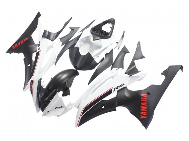 2008-2016 White Matte Black Red Decals Yamaha YZF 600 R6 Motorcycle Fairings