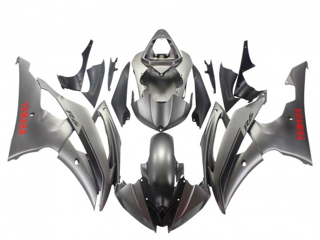 2008-2016 Matte Grey Red Decals Yamaha YZF 600 R6 Motorcycle Fairings