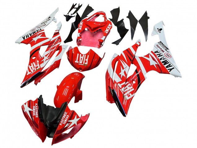 2008-2016 White Red Black Fiat Acer Yamaha YZF 600 R6 Motorcycle Fairings