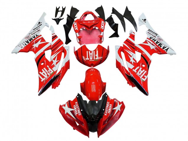 2008-2016 White Red Black Fiat Acer Yamaha YZF 600 R6 Motorcycle Fairings