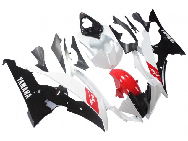 2008-2016 White Red Glossy Black Yamaha YZF 600 R6 Motorcycle Fairings