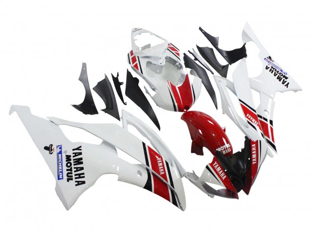 2008-2016 White Red Black Motul Michelin Yamaha YZF 600 R6 Motorcycle Fairings