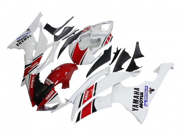 2008-2016 White Red Black Motul Michelin Yamaha YZF 600 R6 Motorcycle Fairings
