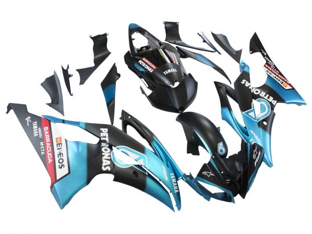 2008-2016 Light Blue Matte Black Petronas ENEOS Yamaha YZF 600 R6 Motorcycle Fairings