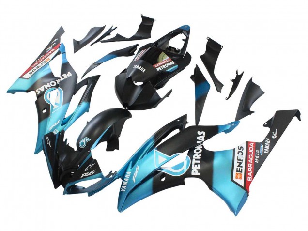 2008-2016 Light Blue Matte Black Petronas ENEOS Yamaha YZF 600 R6 Motorcycle Fairings