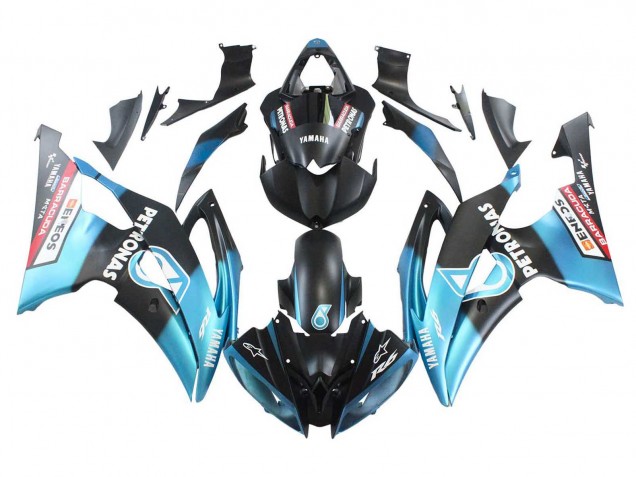 2008-2016 Light Blue Matte Black Petronas ENEOS Yamaha YZF 600 R6 Motorcycle Fairings