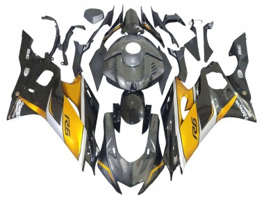 2017-2023 Gold Black Carbon Fiber Yamaha YZF 600 R6 Motorcycle Fairings