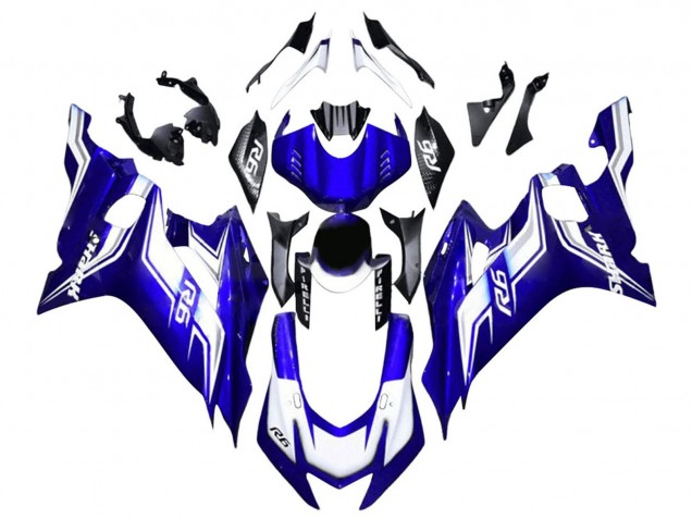 2017-2023 White Blue Yamaha YZF 600 R6 Motorcycle Fairing