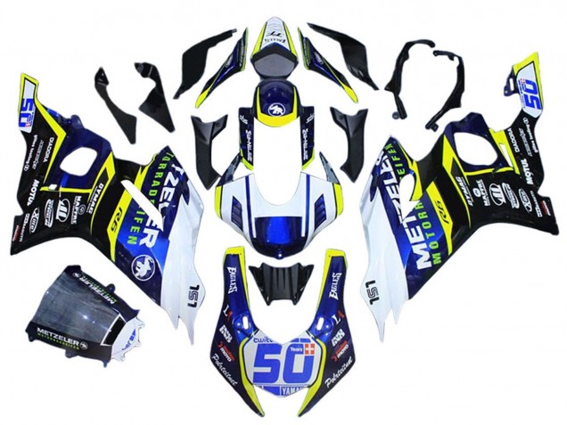 2017-2023 White Yellow Blue Yamaha YZF 600 R6 Motorcycle Fairings