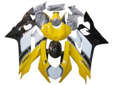 2017-2023 White Yellow Glossy Black Yamaha YZF 600 R6 Motorcycle Fairings