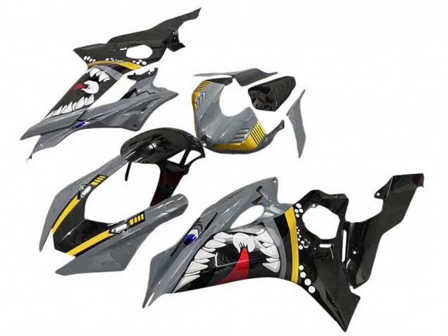 2017-2023 Grey Yellow Glossy Black Shark Yamaha YZF 600 R6 Motorcycle Fairings