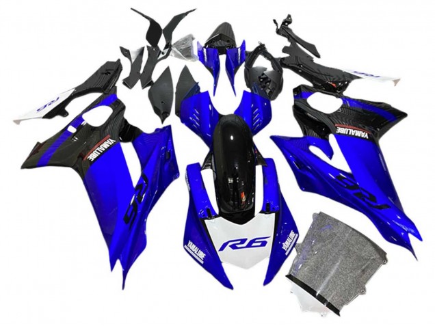2017-2023 Blue Black White Yamaha YZF 600 R6 Motorcycle Fairings