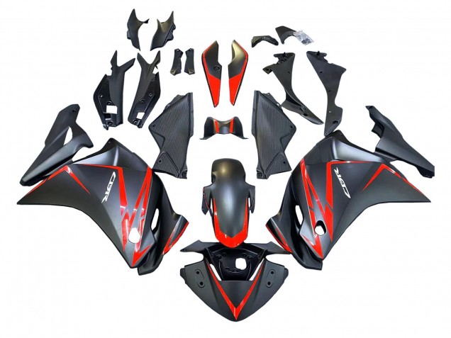 2011-2015 Matte Black Red Stripe Honda CBR250RR Motorcycle Fairings