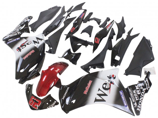 2011-2015 Glossy Black White West Red HRC 62 Honda CBR250RR Motorcycle Fairings