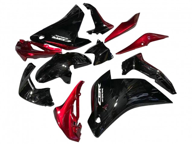 2011-2015 Glossy Black Red Honda CBR250RR Motorcycle Fairings