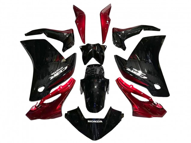 2011-2015 Glossy Black Red Honda CBR250RR Motorcycle Fairings