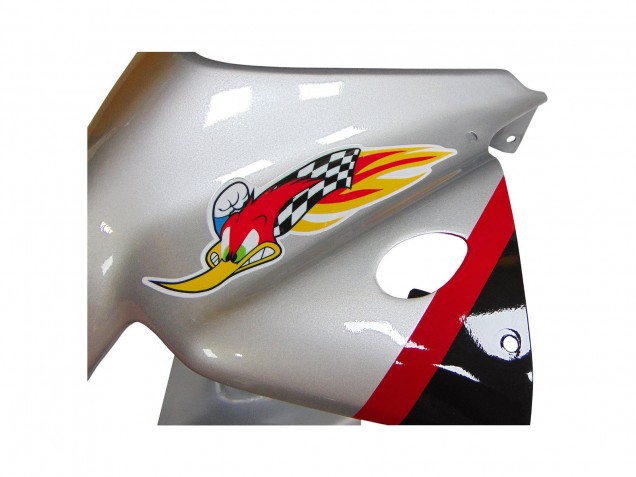 2000-2006 Silver Red Black Stripe Racing Honda VTR1000 Motorcycle Fairings