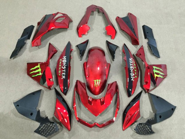 2010-2013 Red Glossy Black Green Monster Kawasaki Z1000 Motorcycle Fairings