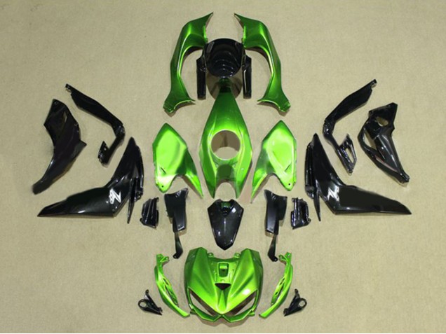 2014-2019 Green Glossy Black Kawasaki Z1000 Motorcycle Fairings