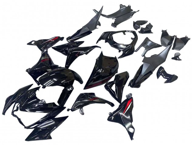 2013-2018 Glossy Black Red Kawasaki Z800 Motorcycle Fairings