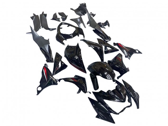 2013-2018 Glossy Black Red Kawasaki Z800 Motorcycle Fairings