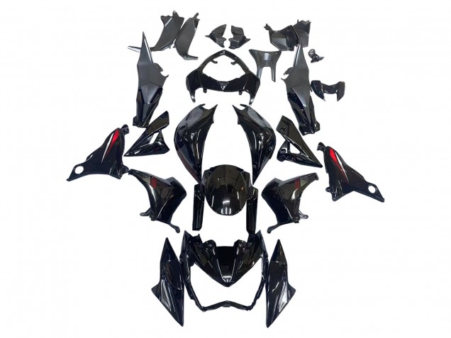 2013-2018 Glossy Black Red Kawasaki Z800 Motorcycle Fairings