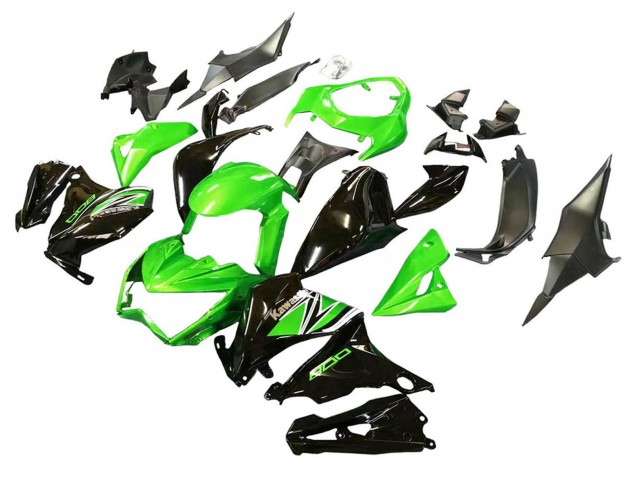 2013-2018 Green Glossy Black Kawasaki Z800 Motorcycle Fairings