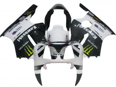 2000-2001 White Black Yelllow Elf Monster Kawasaki ZX12R Motorcycle Fairings