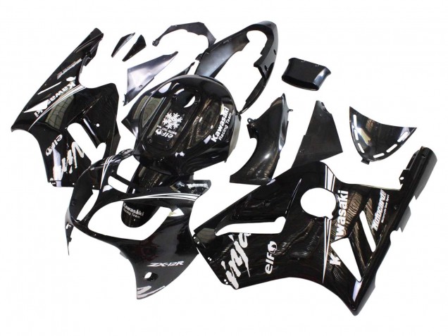 2000-2001 Glossy Black White Elf Snow Kawasaki ZX12R Motorcycle Fairings