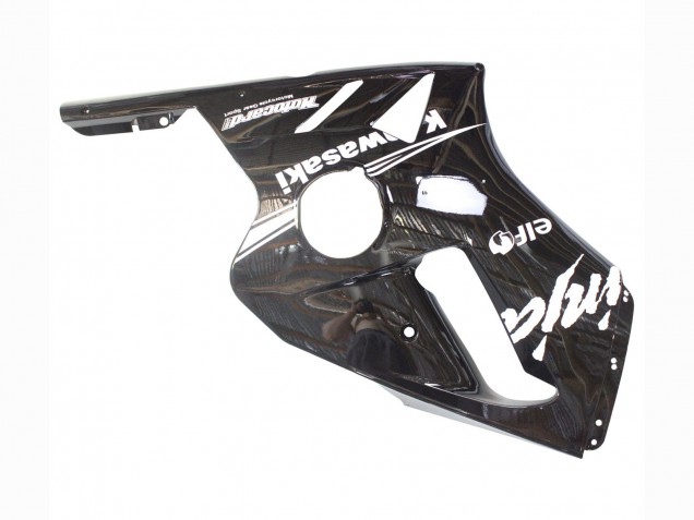 2000-2001 Glossy Black White Elf Snow Kawasaki ZX12R Motorcycle Fairings
