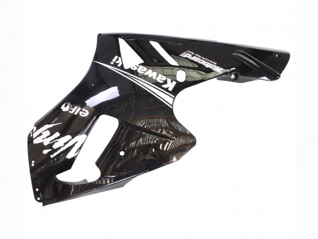 2000-2001 Glossy Black White Elf Snow Kawasaki ZX12R Motorcycle Fairings
