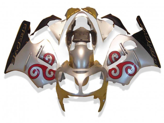 2000-2001 Silver Red Black Kawasaki ZX12R Motorcycle Fairings