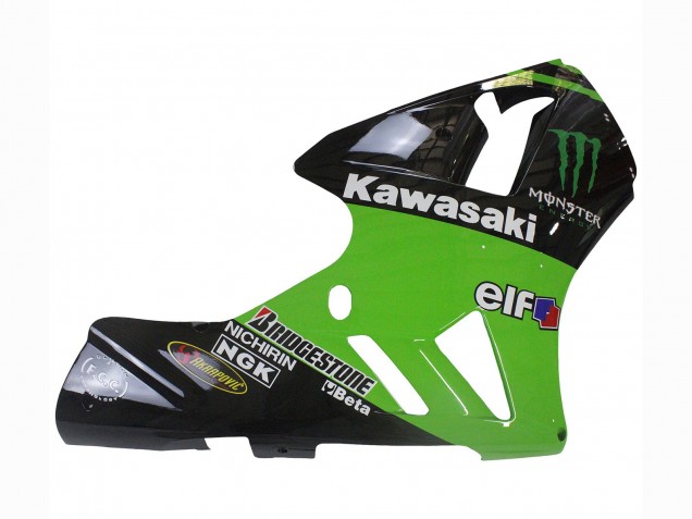 2002-2006 Green Glossy Black Elf Touch4 Monster Kawasaki ZX12R Motorcycle Fairing