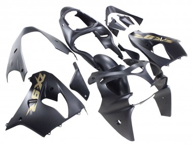 2000-2001 Matte Black Gold Kawasaki ZX9R Motorcycle Fairings
