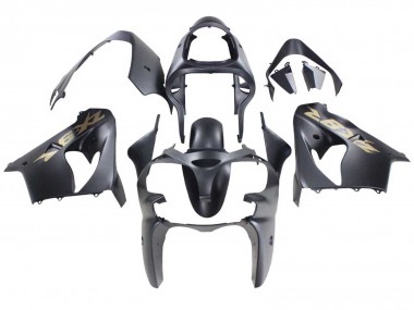 2000-2001 Matte Black Gold Kawasaki ZX9R Motorcycle Fairings