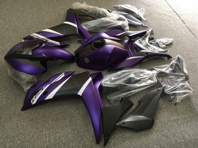 2015-2018 White Purple Matte Black Yamaha YZF R3/R25 Motorcycle Fairings